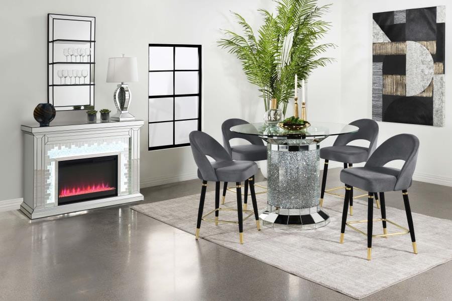 Reyes Arched Back Upholstered Counter Height Stools Grey (Set of 2)