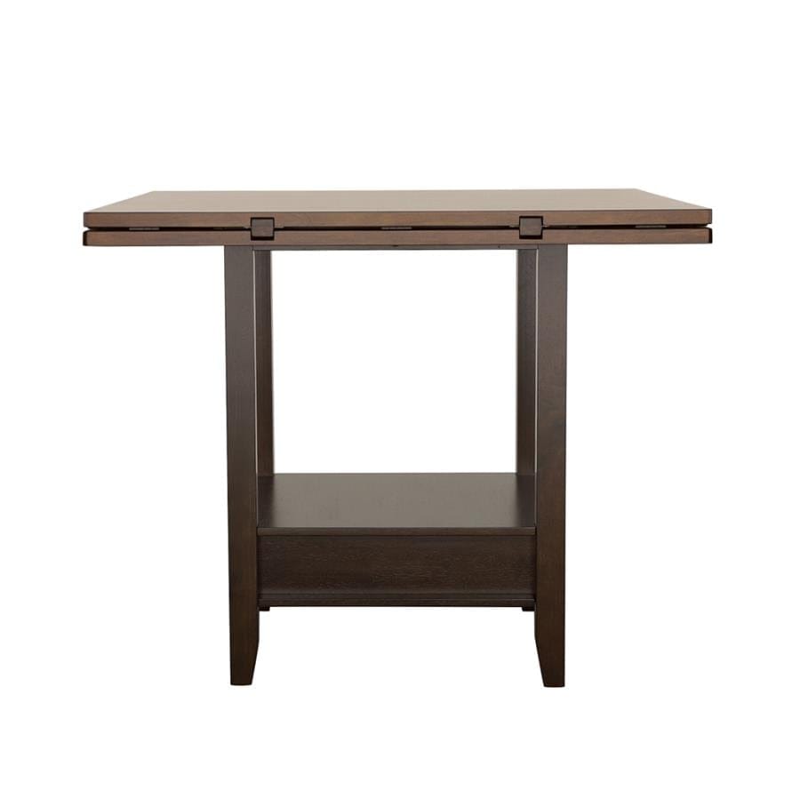 Sanford Round Counter Height Table with Drop Leaf Cinnamon and Espresso