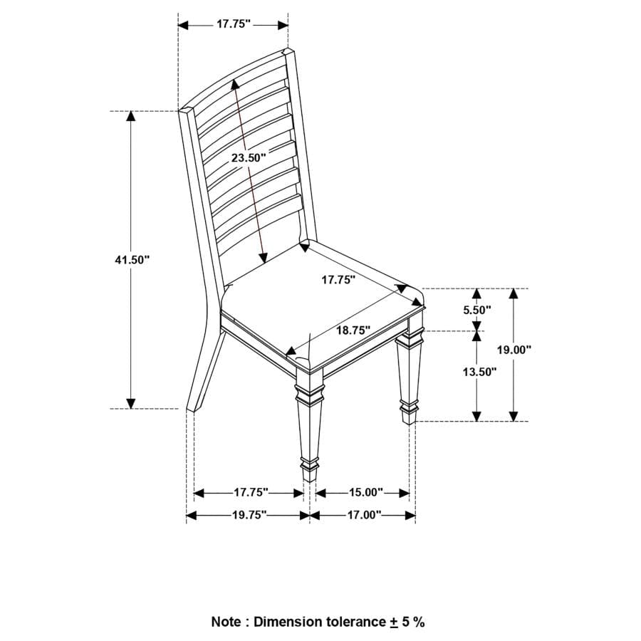 Avenue Ladder Back Side Chairs Brown (Set of 2)
