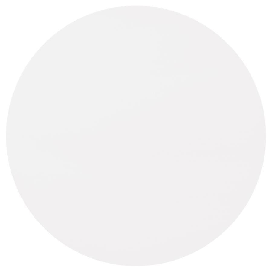 Breckenridge Round Dining Table Matte White and Natural Oak