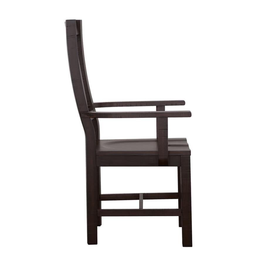 Calandra Slat Back Arm Chairs Vintage Java (Set of 2)