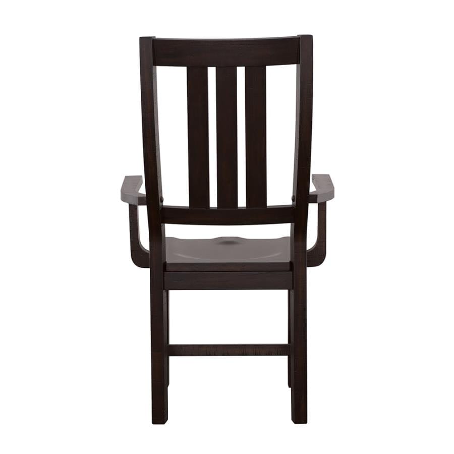 Calandra Slat Back Arm Chairs Vintage Java (Set of 2)