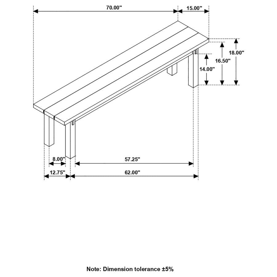 Calandra Wooden Rectangle Bench Vintage Java