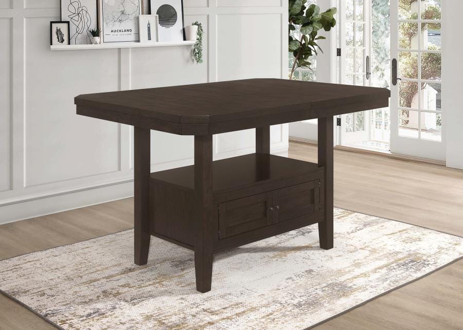 Prentiss Extendable Rectangular Counter Height Table with Butterfly Leaf Cappuccino