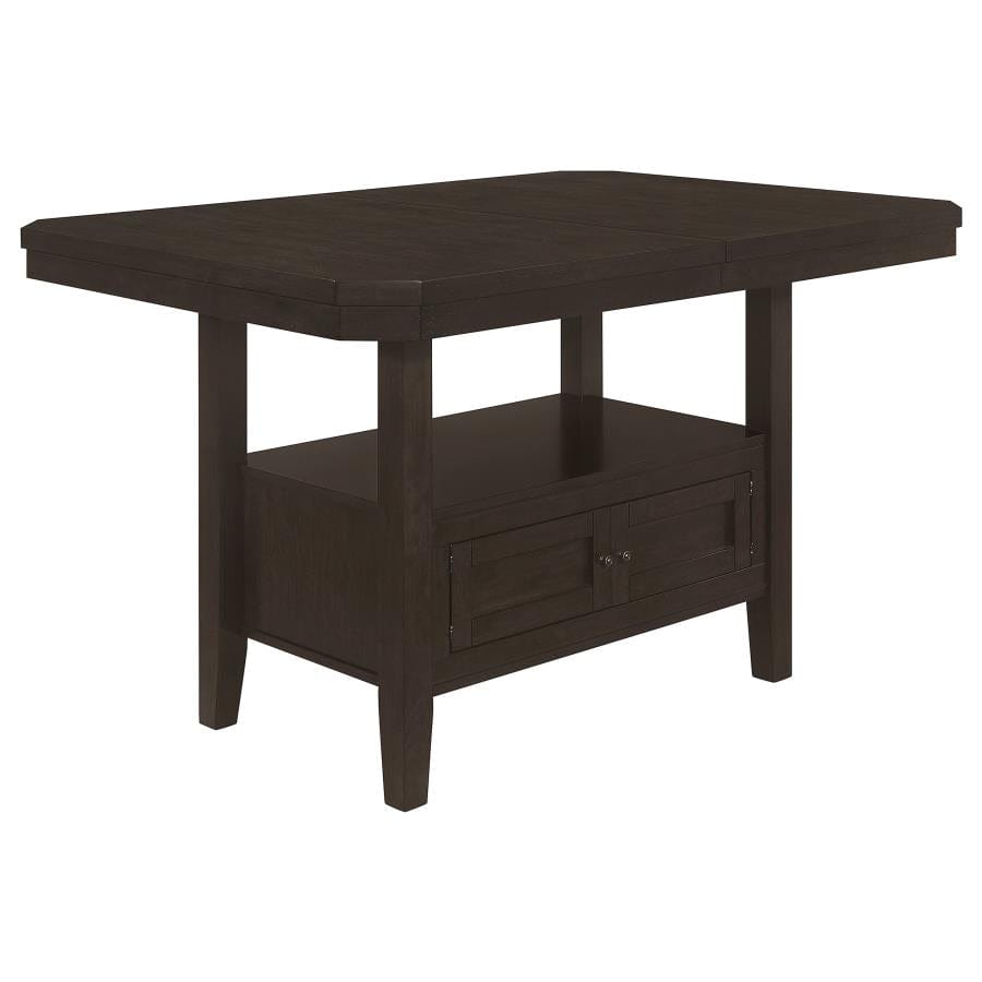 Prentiss Extendable Rectangular Counter Height Table with Butterfly Leaf Cappuccino