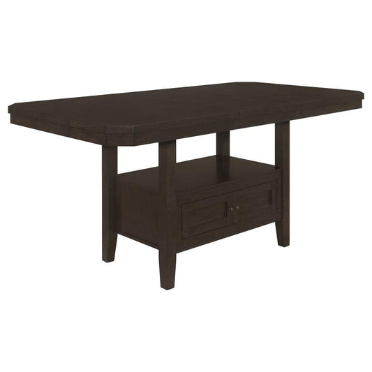 Prentiss Extendable Rectangular Counter Height Table with Butterfly Leaf Cappuccino