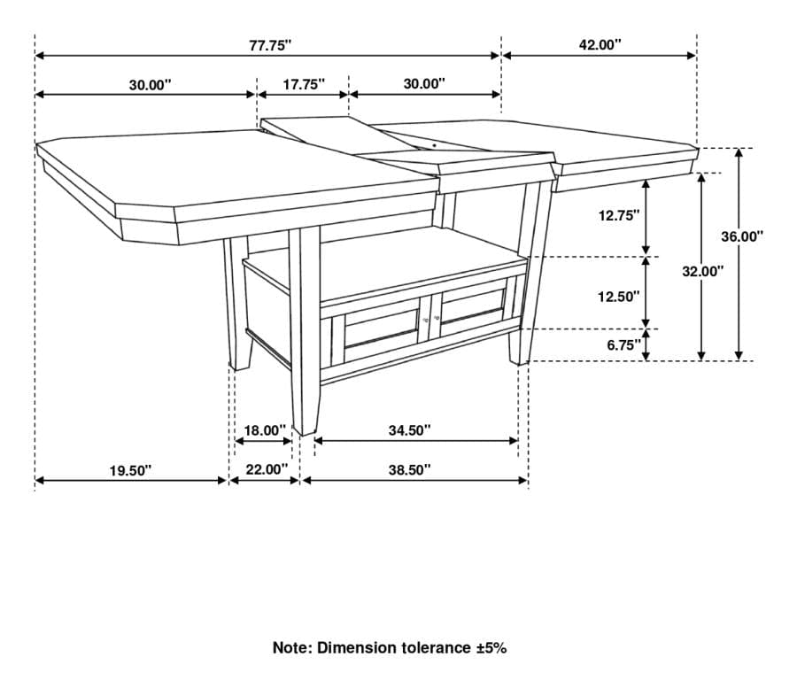 COUNTER HT TABLE 5 PC SET