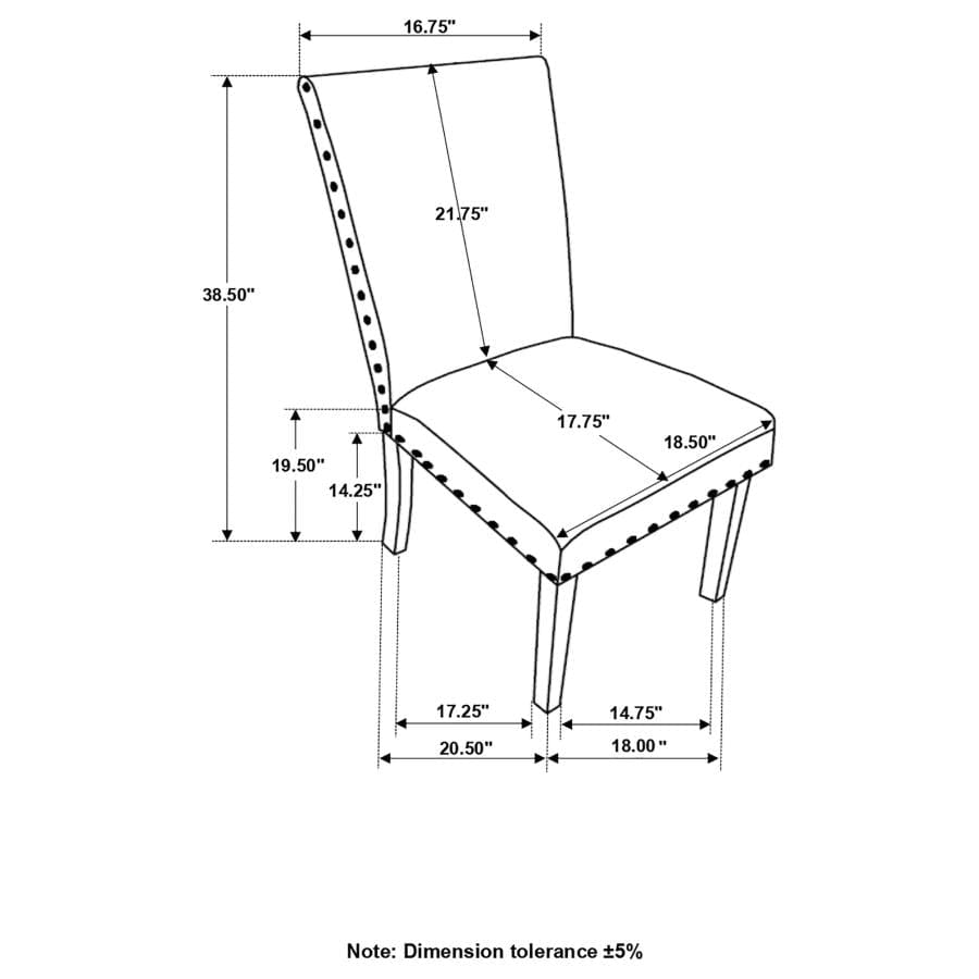 Kentfield Solid Back Upholstered Side Chairs Grey and Antique Noir (Set of 2)