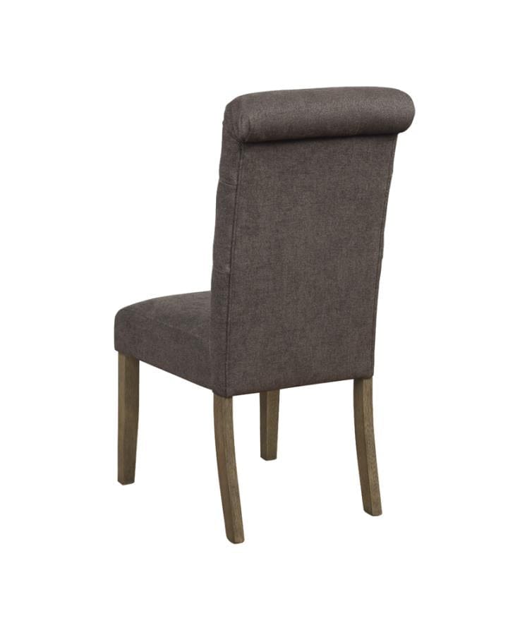 Jonell Tufted Back Side Chairs Rustic Brown and Grey (Set of 2)