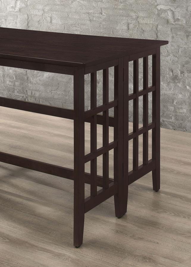 Carmina Rectangular Counter Height Table Cappuccino
