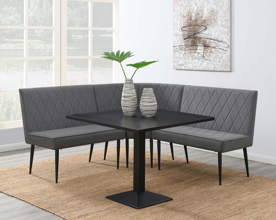 Moxee Square Dining Table Espresso and Gunmetal
