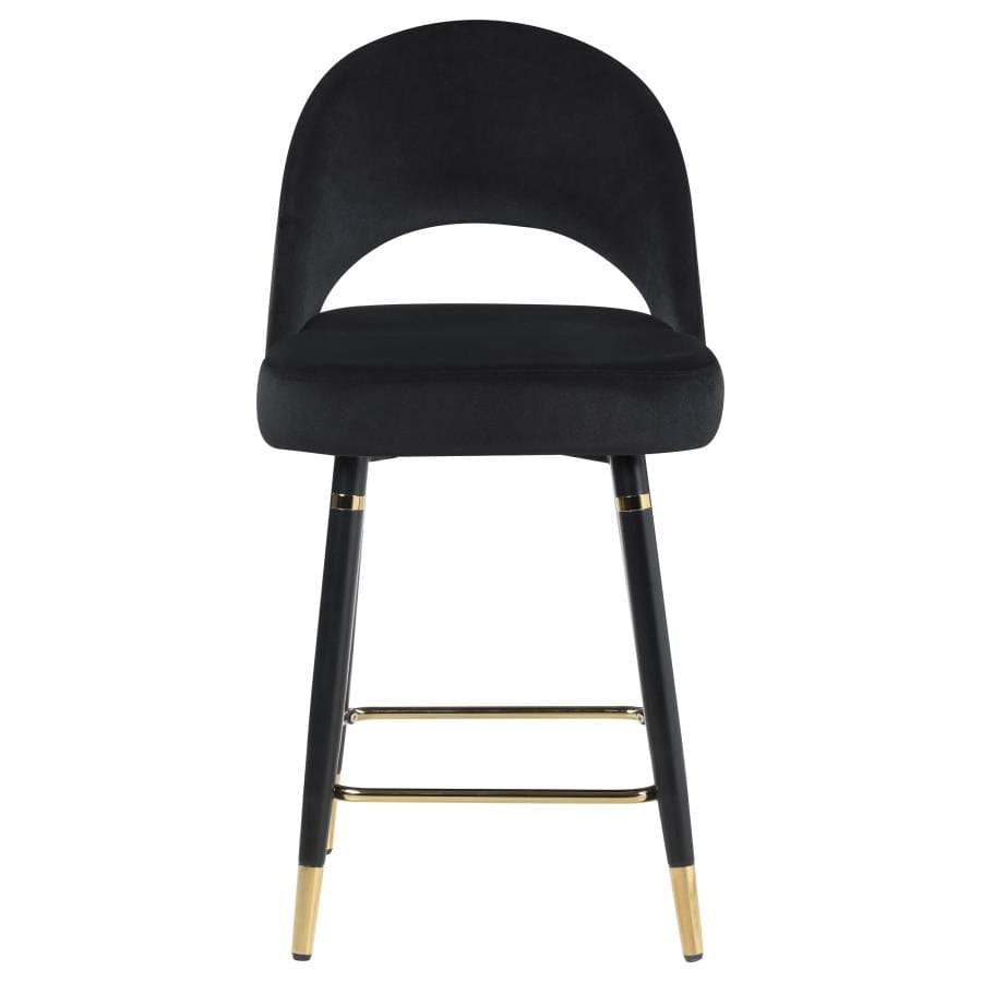 Reyes Arched Back Upholstered Counter Height Stools Black (Set of 2)