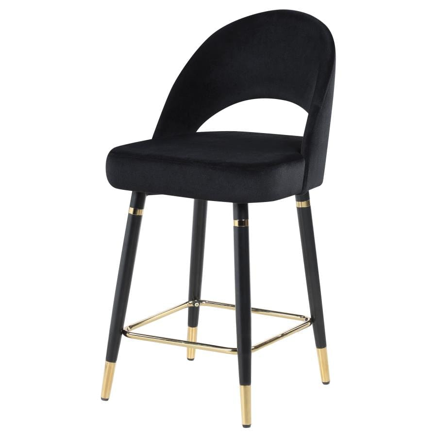 Reyes Arched Back Upholstered Counter Height Stools Black (Set of 2)