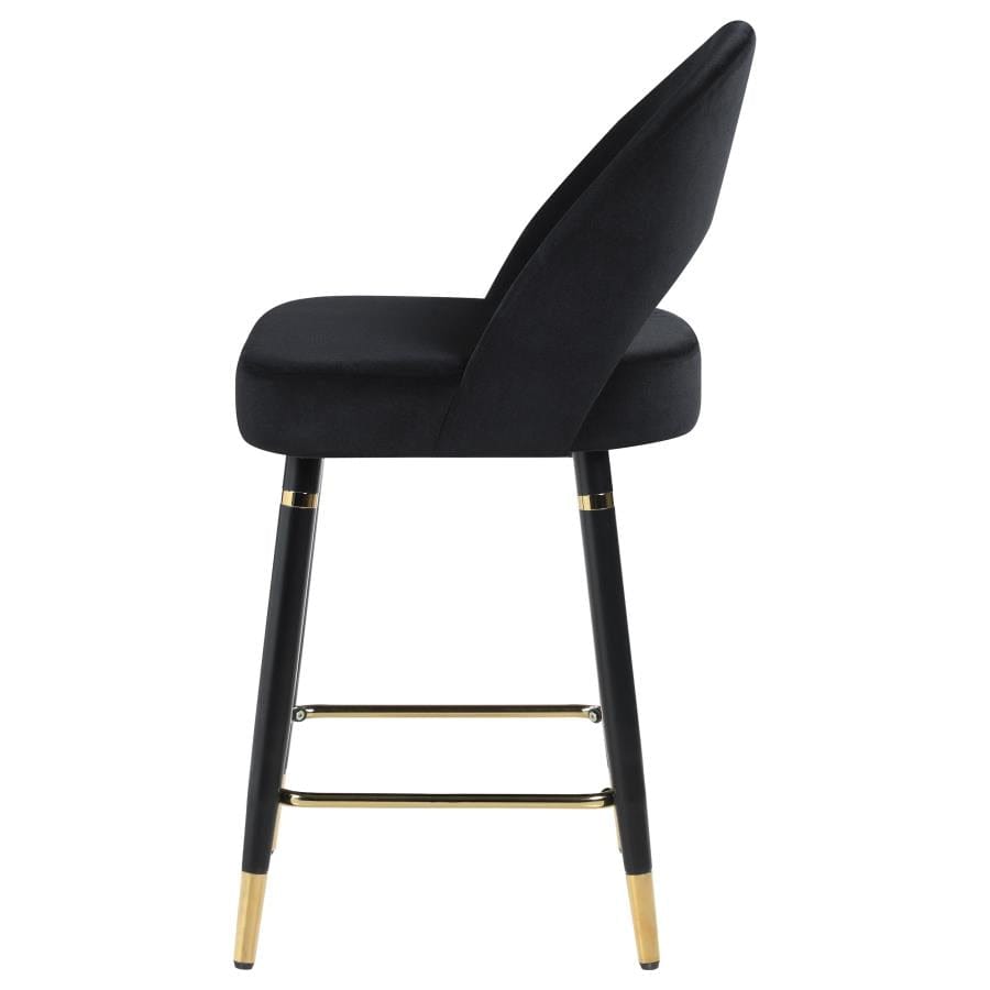 Reyes Arched Back Upholstered Counter Height Stools Black (Set of 2)