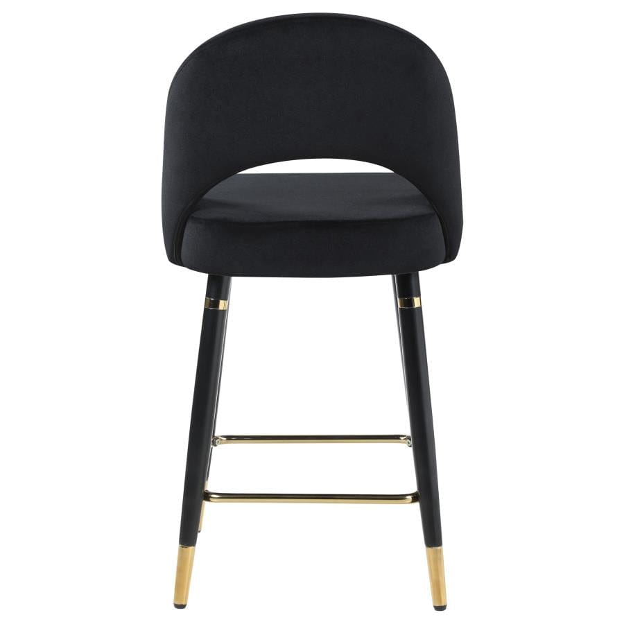 Reyes Arched Back Upholstered Counter Height Stools Black (Set of 2)