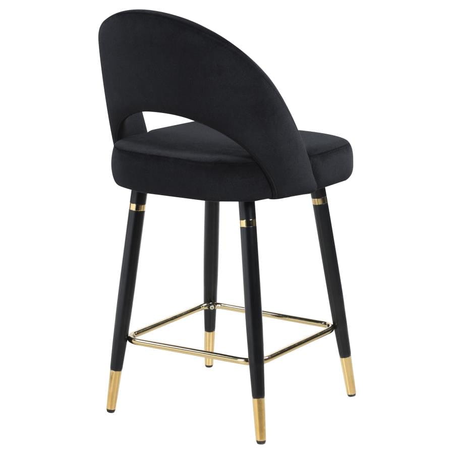 Reyes Arched Back Upholstered Counter Height Stools Black (Set of 2)