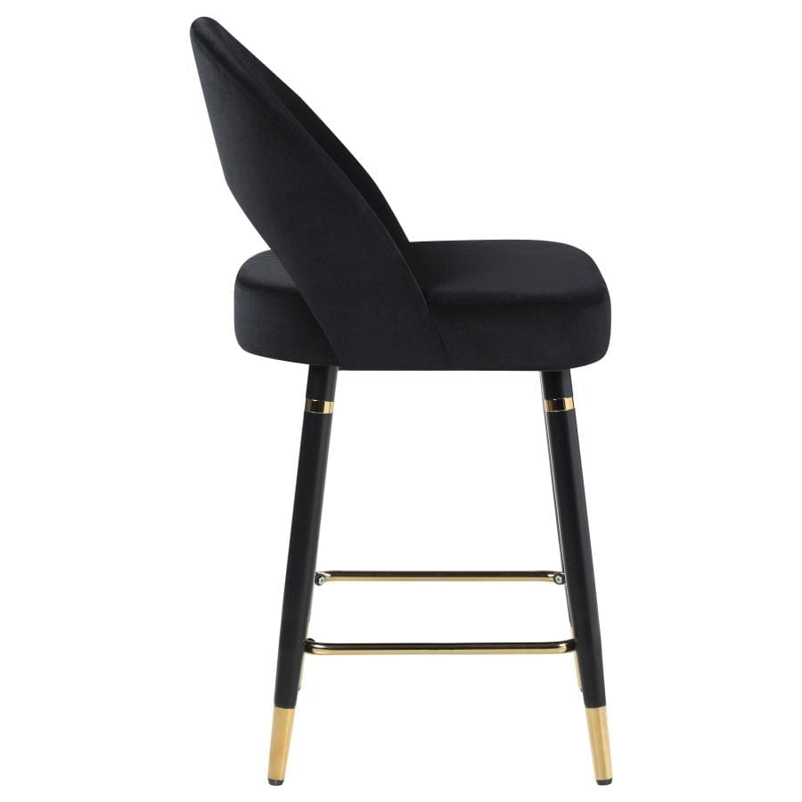 Reyes Arched Back Upholstered Counter Height Stools Black (Set of 2)