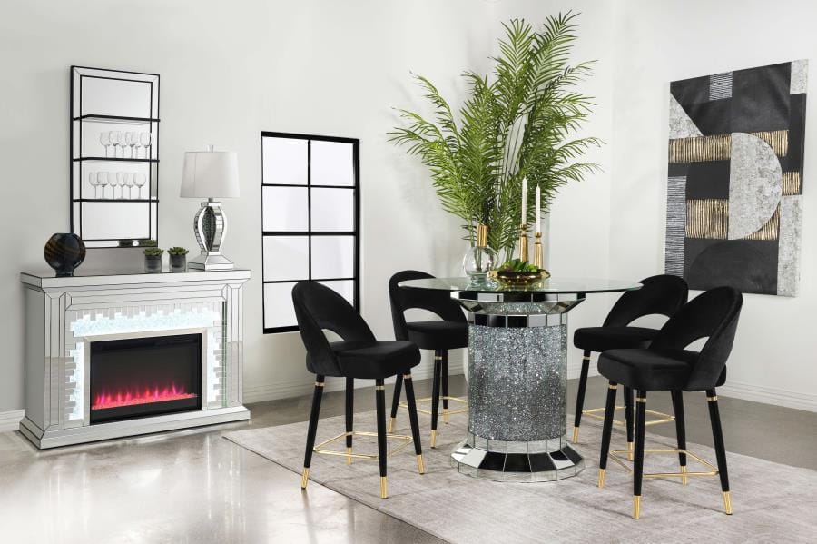 Reyes Arched Back Upholstered Counter Height Stools Black (Set of 2)