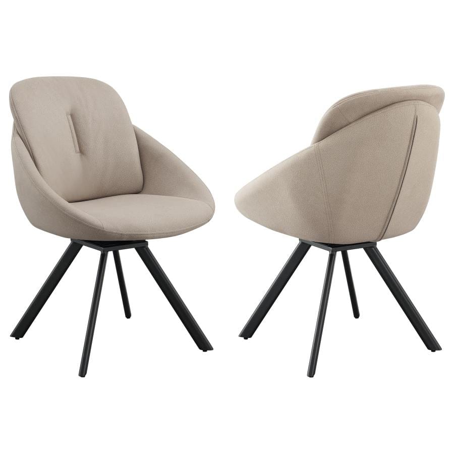 Mina Upholstered Swivel Padded Side Chairs (Set of 2)
