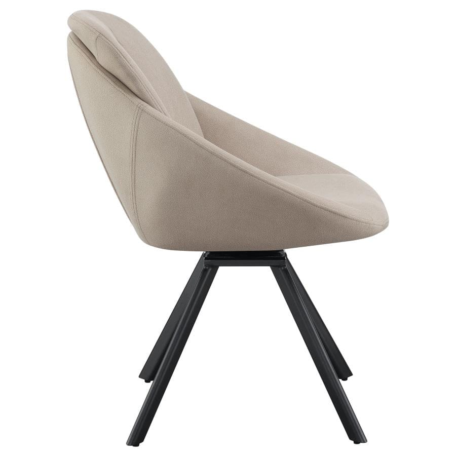 Mina Upholstered Swivel Padded Side Chairs (Set of 2)