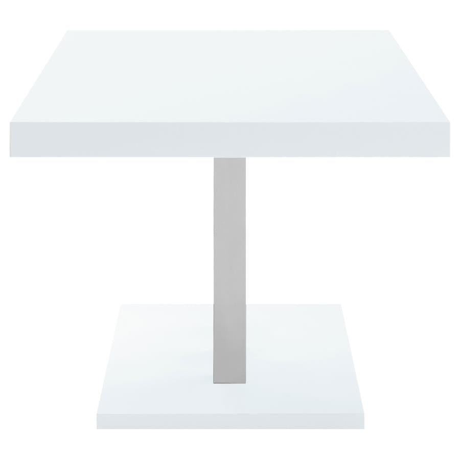 Brooklyn Rectangular Dining Table White High Gloss and Chrome