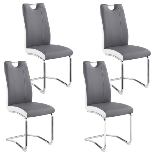 Brooklyn Upholstered Side Chairs with S-frame (Set of 4) Grey and White