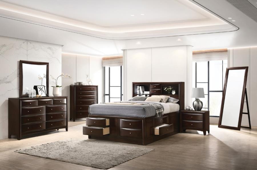 Phoenix 10-drawer Eastern King Bed Deep Cappuccino