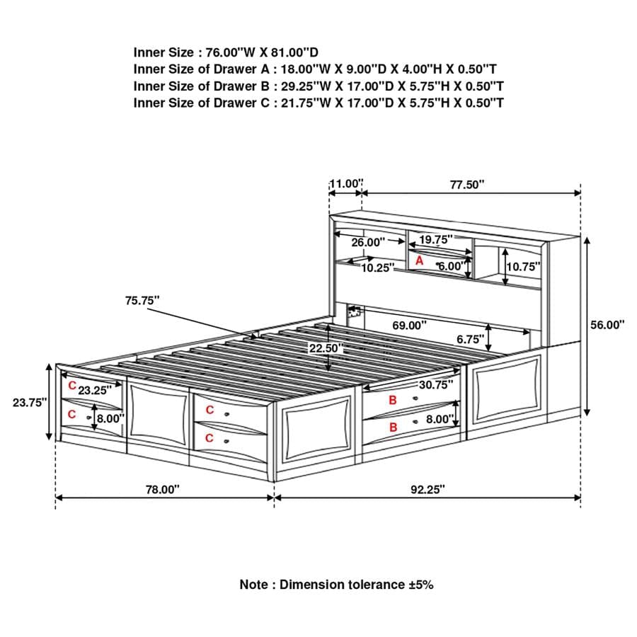 Phoenix 10-drawer Eastern King Bed Deep Cappuccino