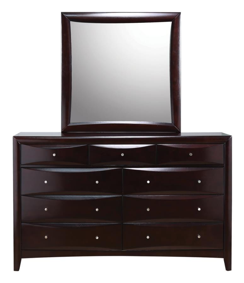 Phoenix Square Dresser Mirror Deep Cappuccino