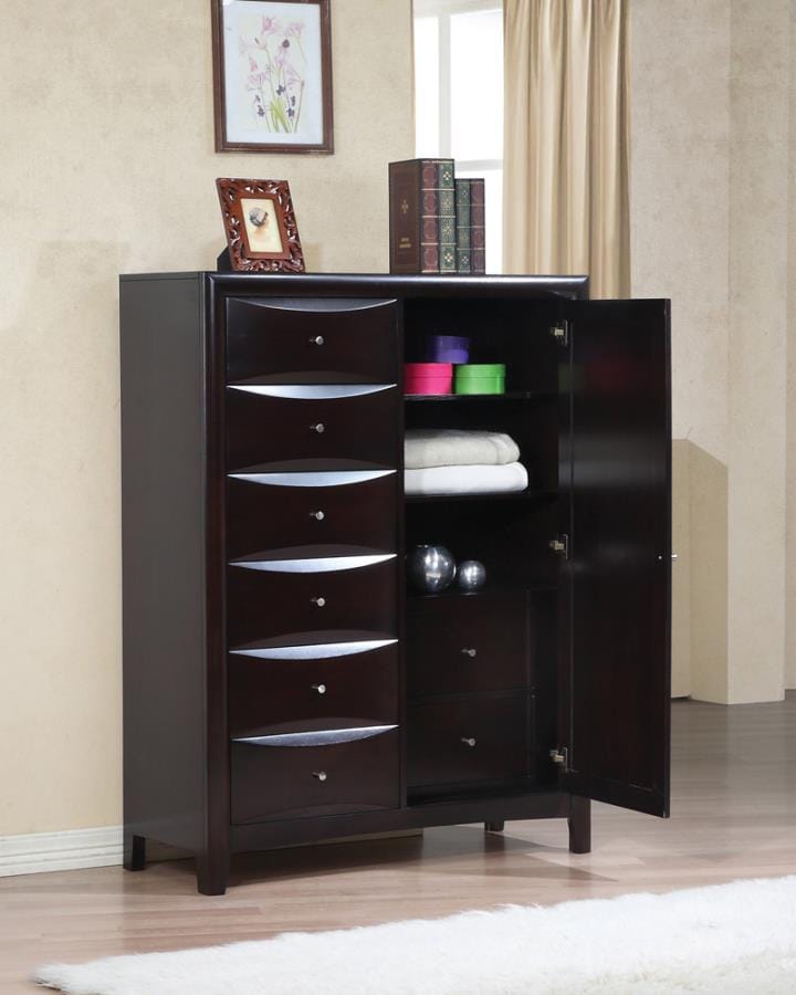 Phoenix 6-drawer Door Chest Deep Cappuccino