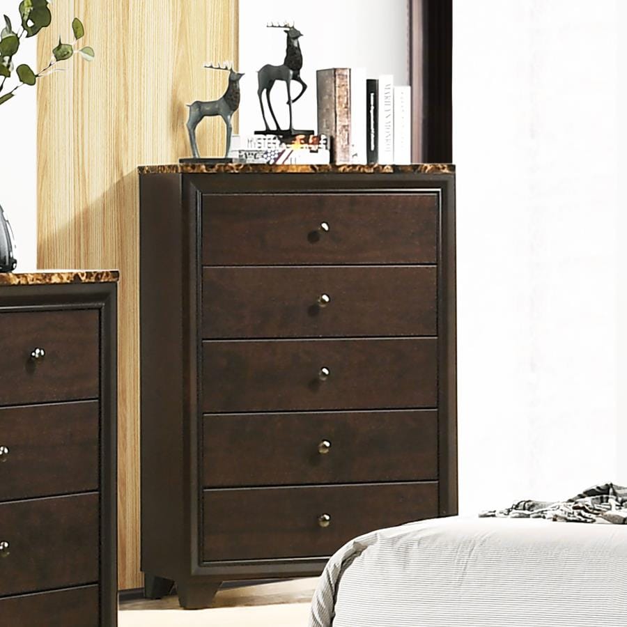 Conner 5-drawer Rectangular Chest Cappuccino