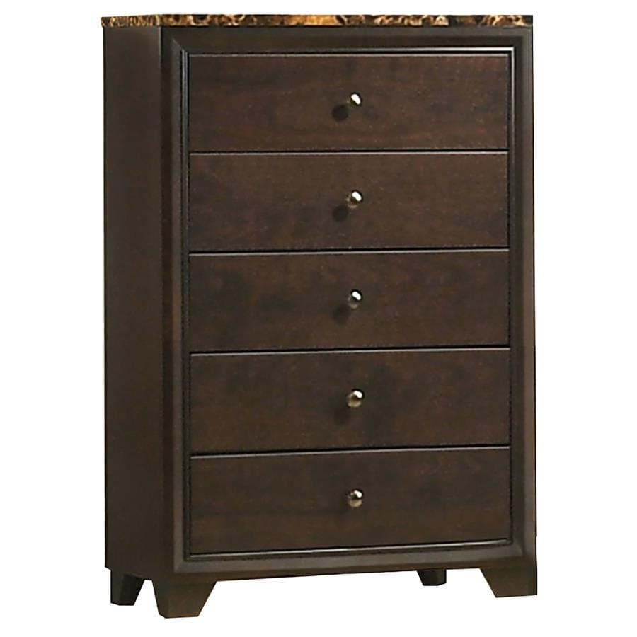 Conner 5-drawer Rectangular Chest Cappuccino