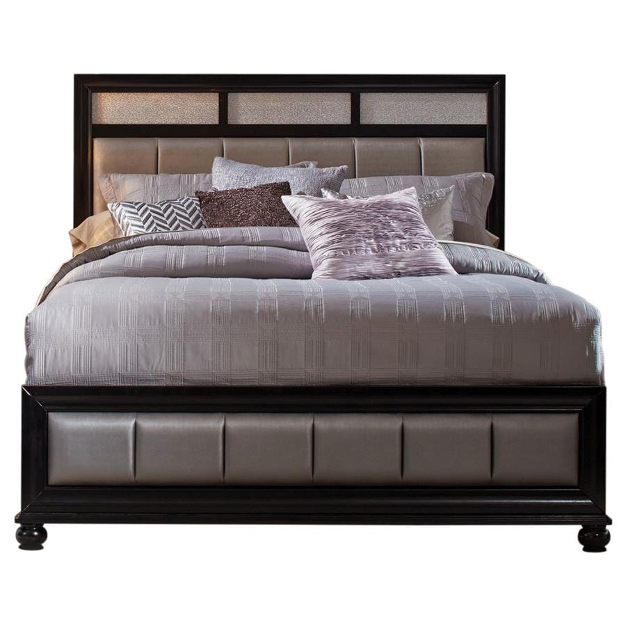 Barzini California King Upholstered Bed Black and Grey