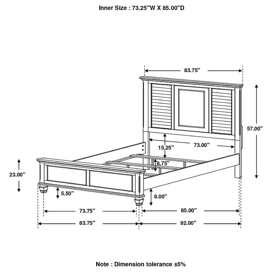 Franco California King Panel Bed Burnished Oak