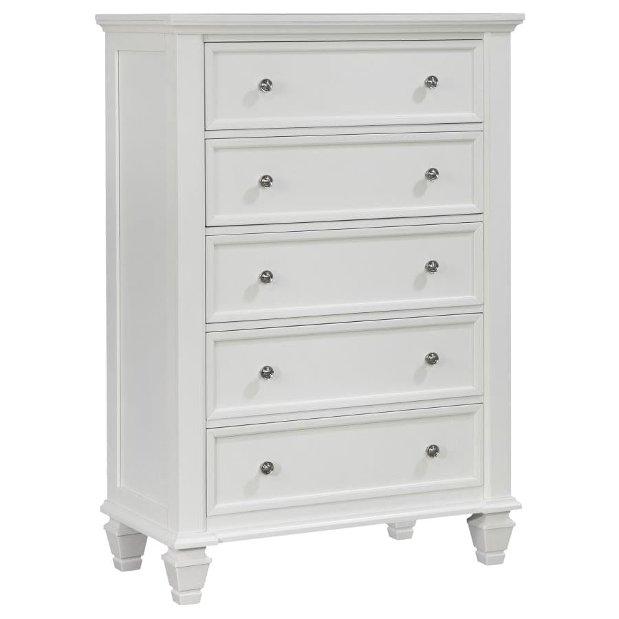 Sandy Beach 5-drawer Rectangular Chest Buttermilk