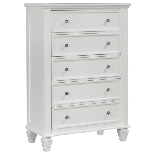 Sandy Beach 5-drawer Rectangular Chest Buttermilk