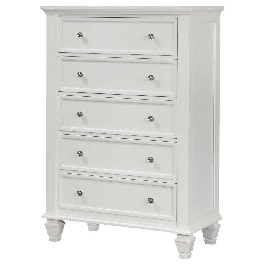 Sandy Beach 5-drawer Rectangular Chest Buttermilk