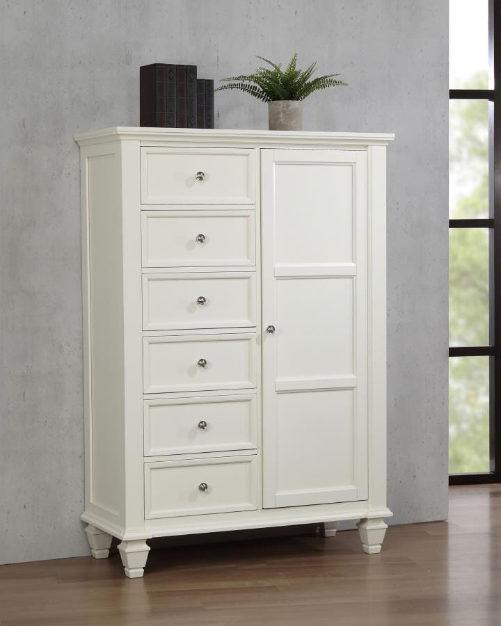 Sandy Beach 8-drawer Door Chest Storage Buttermilk