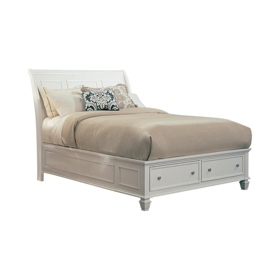 Sandy Beach Eastern King Storage Sleigh Bed Buttermilk