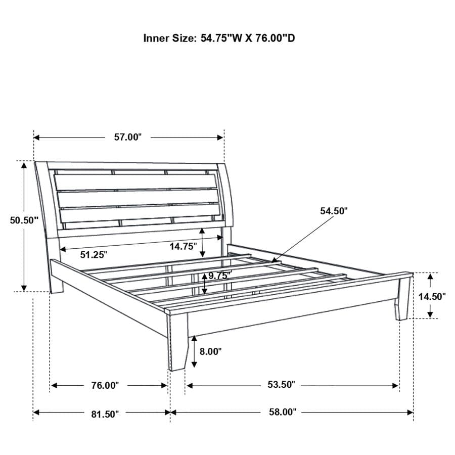 Serenity Full Panel Bed with Cut-out Headboard Rich Merlot