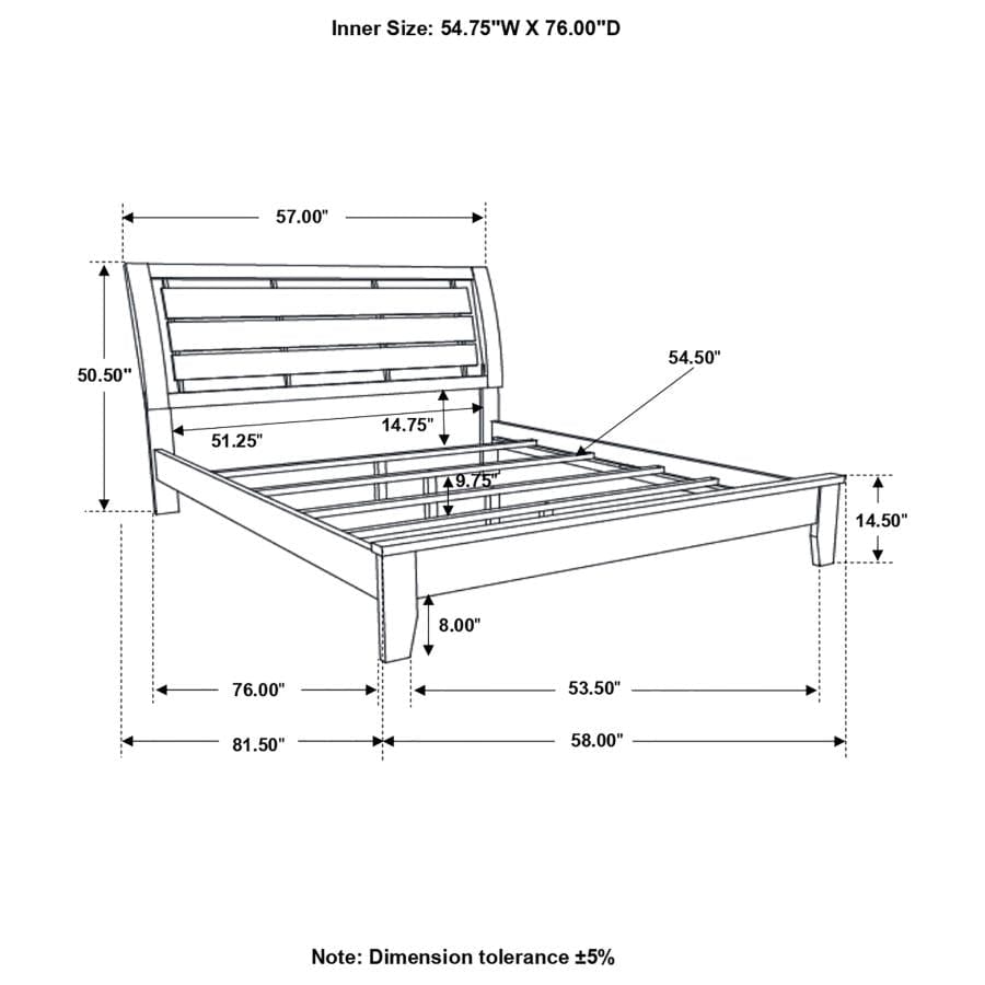 Serenity Full Panel Bed with Cut-out Headboard Rich Merlot