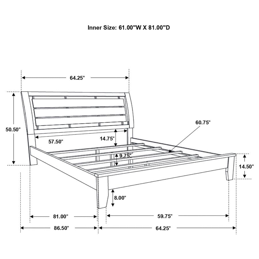 Serenity Queen Panel Bed Rich Merlot