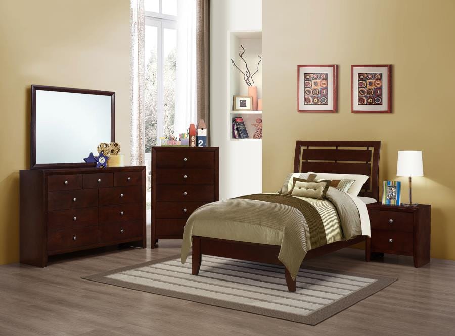 Serenity Panel Bedroom Set Rich Merlot