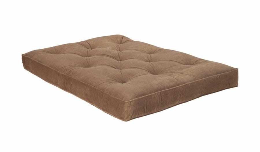 Button Tufted Luxury Futon Pad Brown
