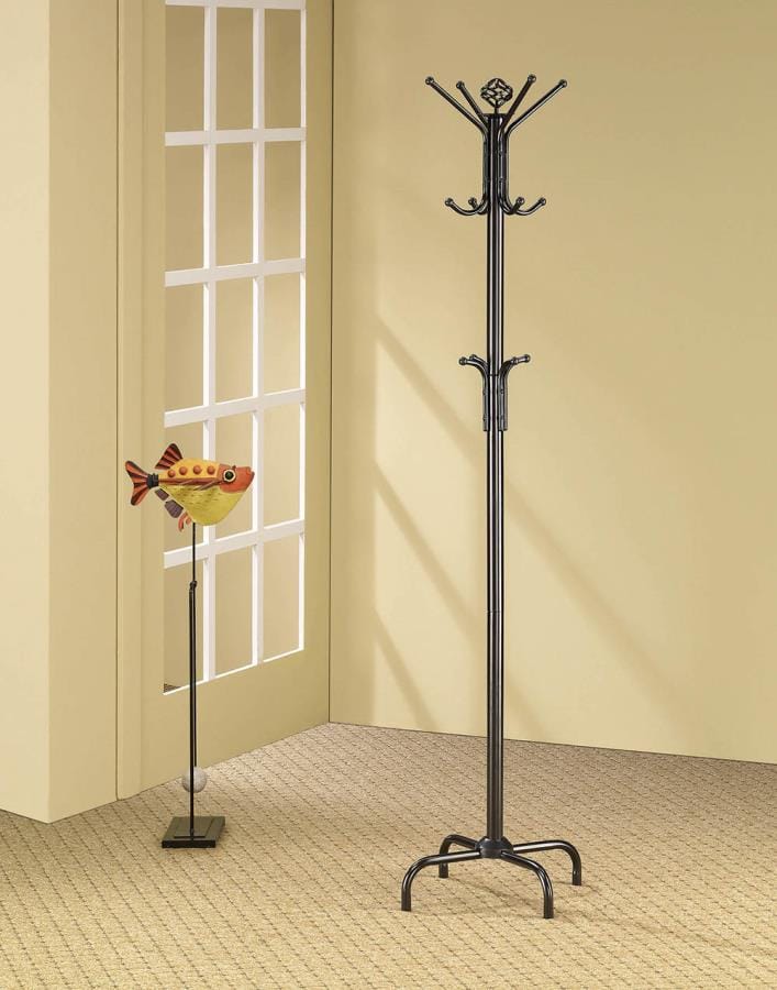 Collier 12-hook Coat Rack Black