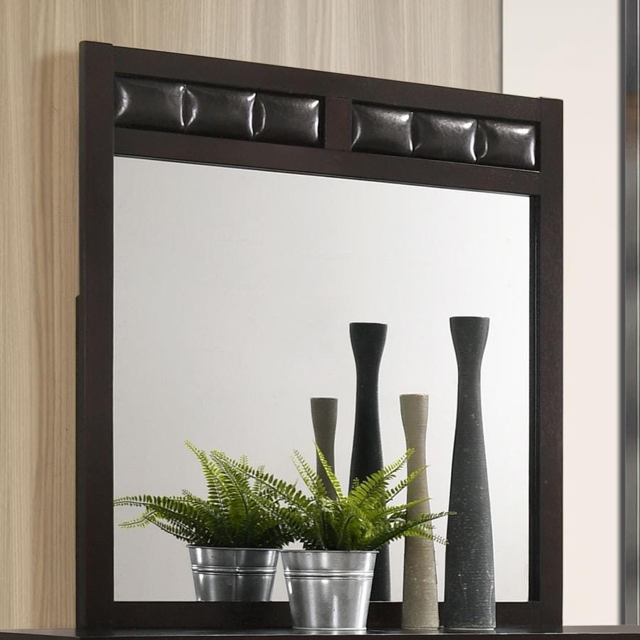 Carlton Upholstered Rectangular Mirror Cappuccino