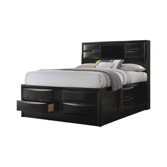 Briana Queen Platform Storage Bed Black