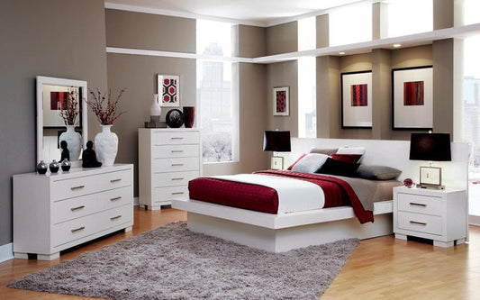 Jessica Bedroom Set with Nightstand Panels White