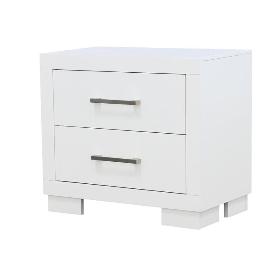 Jessica 2-drawer Nightstand White