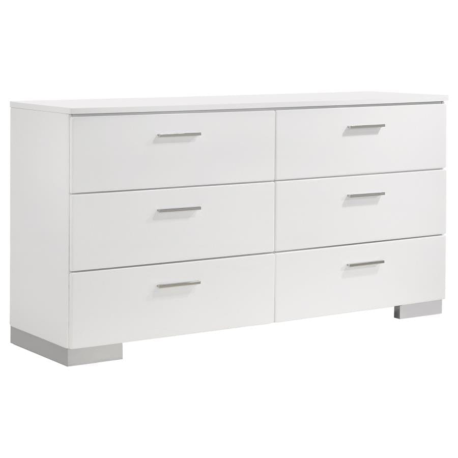 Felicity Panel Bedroom Set Glossy White